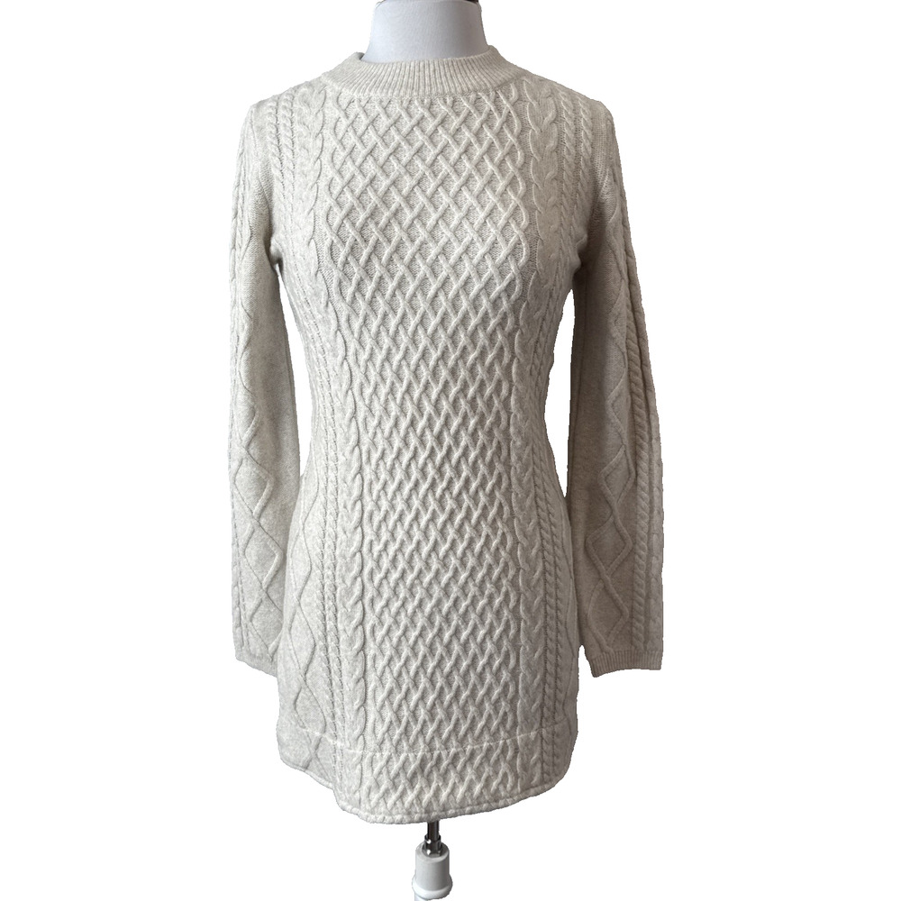 H&M Wool Blend Mini Cable Knit Wool Blend Mini Sweater Dress Women's M Boho Sexy